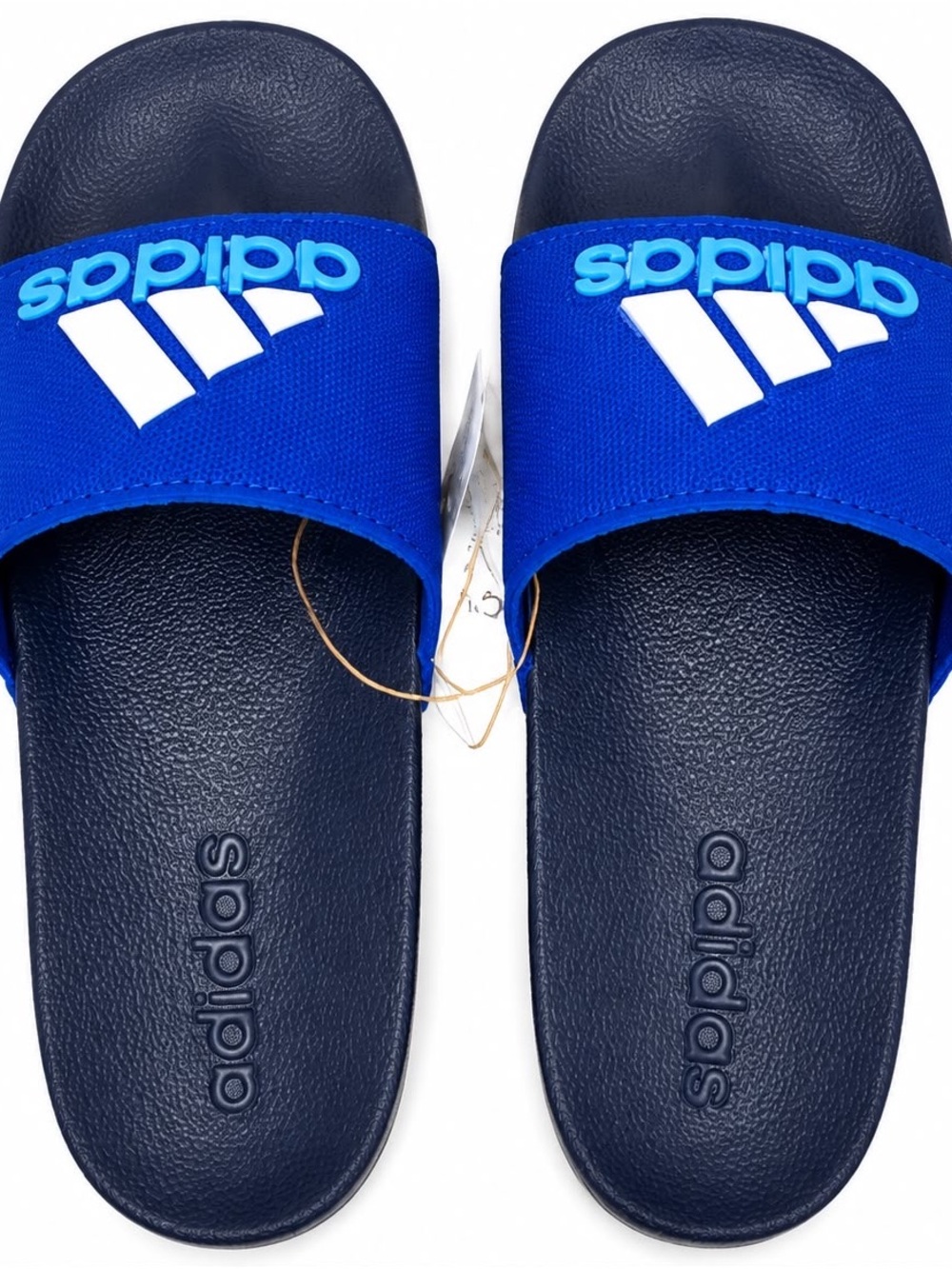 adidas Kids Navy and Bright Blue Slide Sandals